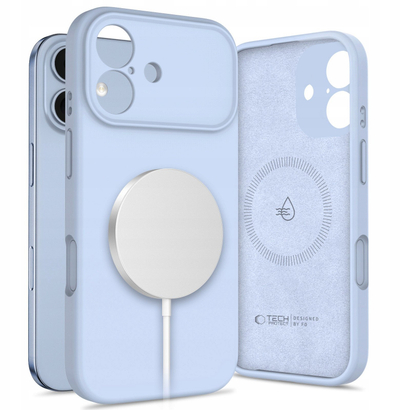Kapak telefoni Tech-Protect Silicone MagSafe, për iPhone 17, Mist Blue