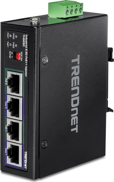 Индустриски инјектор PoE TRENDnet TI-IG290, 2 порти 2.5G, 95W