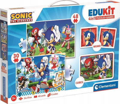 Set lojërash edukative Clementoni Edukit Sonic, 4 në 1, për fëmijë 3+