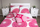 Komplet jorgani Bedding, 160x200 cm, 2 jastëkë 70x80 cm, mikrofibër, rozë me të bardhë