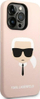 Kapak telefoni Karl Lagerfeld Silicone Karl`s Head për iPhone 14 Pro Max 6.7", me MagSafe, rozë e çelët