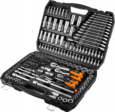 Set veglash Neo XXL Tool Set, 216 copë, çelësa dhe bits, në valixhe