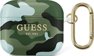 Mbrojtëse Guess GUA3UCAMA Camo për kufje AirPods 3, TPU, jeshile
