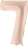Balonë folie Partydeco numri 7, 72 cm, bezhë