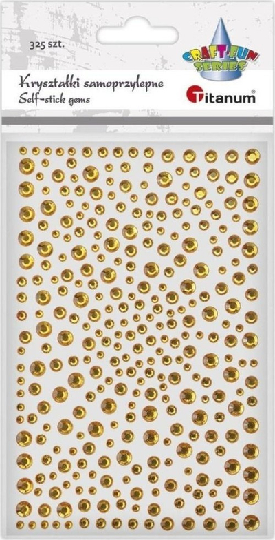 Kristale vetëngjitëse Titanium Craft Fun, 325 copë, të rrumbullakta, ngjyrë e artë