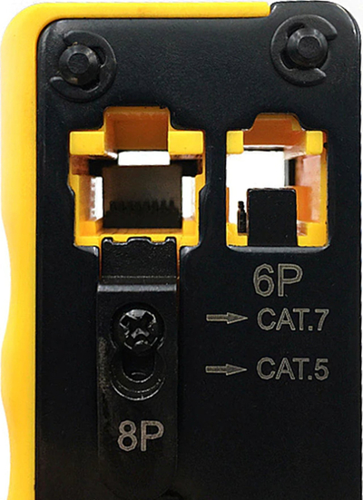 Pincë crimpimi Klset E6059, ergonomike, për terminale elektrikë, e zezë