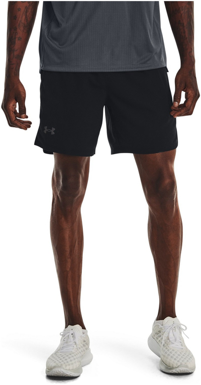 Кратки панталони за трчање Under Armour Launch Printed за мажи, лесни, брзо сушење, црни
