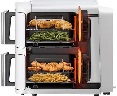 Fritezë me ajër Ninja Double Stack XL, dy sirtarë, 8.5L, e bardhë