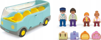 Lodër autobus Playmobil Junior 71682, 9 pjesë, për kalamaj nga 1 vjeç, vjollcë e kaltër