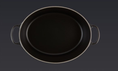 Tenxhere ovale Le Creuset Signature, 35cm, gize, e zezë