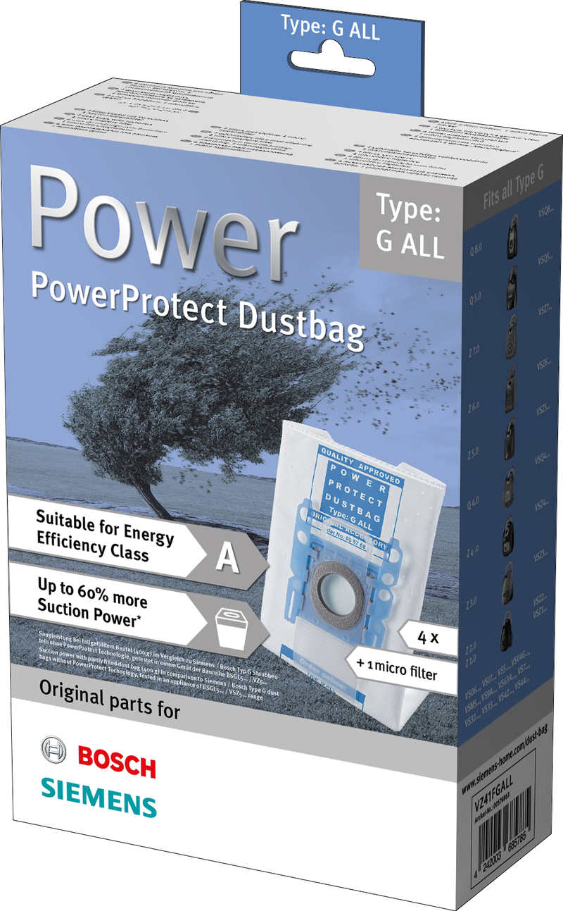 Qese për fshesë me korrent Siemens PowerProtect Type G ALL, 4 copë