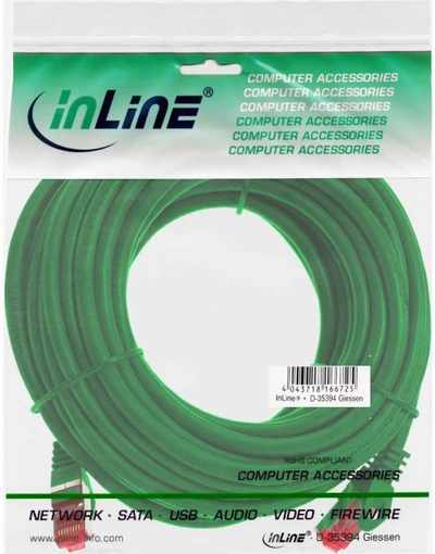Kabllo InLine Patchcord S/FTP, PiMF, Cat.6, 250MHz, PVC, CCA, 7.5m (76107G), të gjelbra