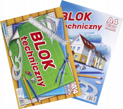 Bllok vizatimi Schemat Drawing Pad A4, 160 g/m², 10 fletë, i bardhë