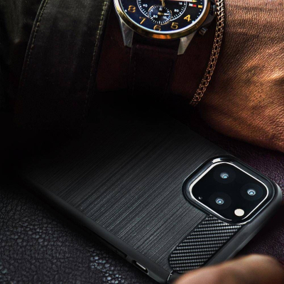 Kllaf telefoni Oppo A94 5G Carbon Elegant, gomë e butë fleksibël, motiv karbon, i zi