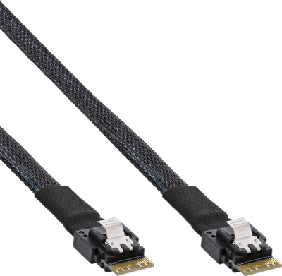 Kabllo InLine Slim SAS, SFF-8654 në SFF-8654, 24Gb/s, 0.5m