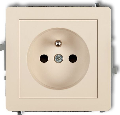 Prizë elektrike Connector D DGP-1Z, njëfishe, pa tokëzim, bezhë