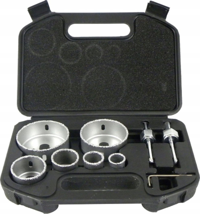 Set sharra rrethore tungsten Geko, 22-73mm, 9 copë, argjendtë