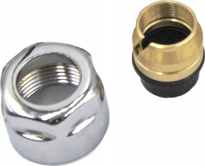 Adapter ngrohje Vario Term M22x1.5 Cu 15x1, për tuba bakri 15x1, i kromuar