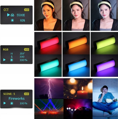 Dritë LED tub Ulanzi VL119 V2 RGB, 10W, 60cm, me dorezë