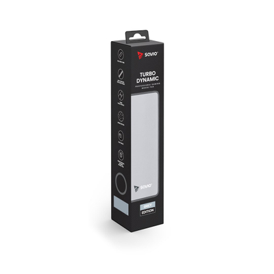 Mousepad Savio Turbo Dynamic L Grey Edition, 700x300mm, 3mm, gri