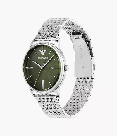 Orë për meshkuj Emporio Armani Minimalist AR11644, e argjendtë
