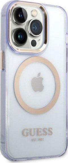 Mbulesë telefoni Guess GUHMP14LHTCMU për iPhone 14 Pro, MagSafe, e purpurt