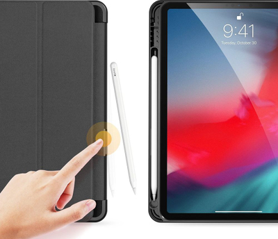 Mbulesë tablet Dux Ducis Tri-fold Smart Case, iPad Air 10.9" 2020 2022, me mbajtës Apple Pencil, e zezë