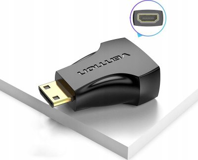 Adaptor Mini HDMI në HDMI Vention, 4K, i veshur me ar, i zi