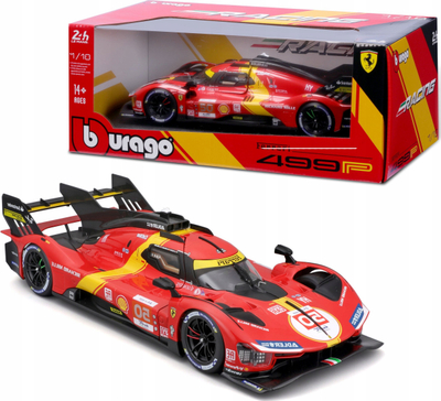 Model makine Bburago Ferrari 499P, shkallë 1/18, Le Mans 2023, e kuqe