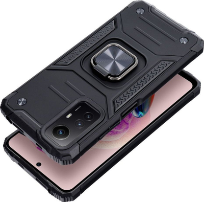 Mbulesë telefoni Armored Nitro për Xiaomi Redmi Note 12S, me unazë stand, mbrojtëse, e zezë
