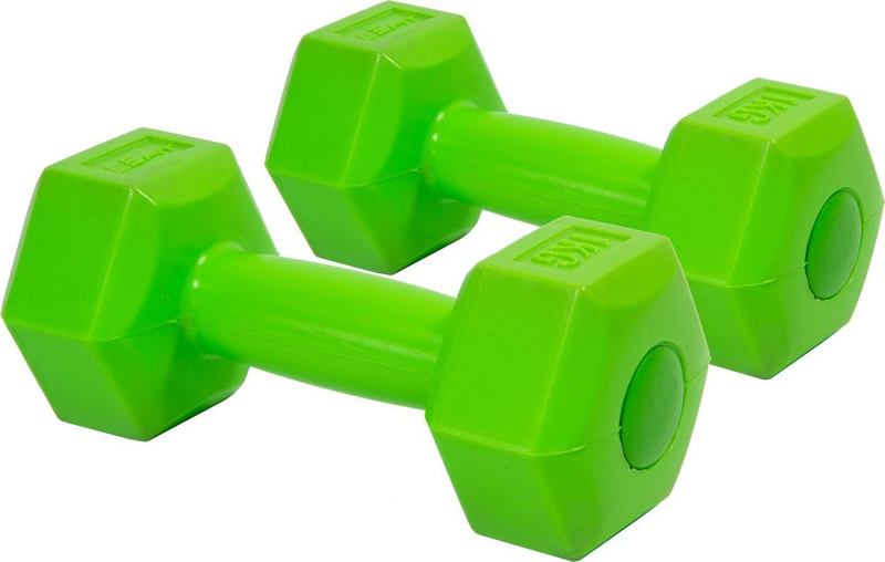 Dumbbellë EB Fit 1027012, set 2 x 1 kg, bituminoz, gri