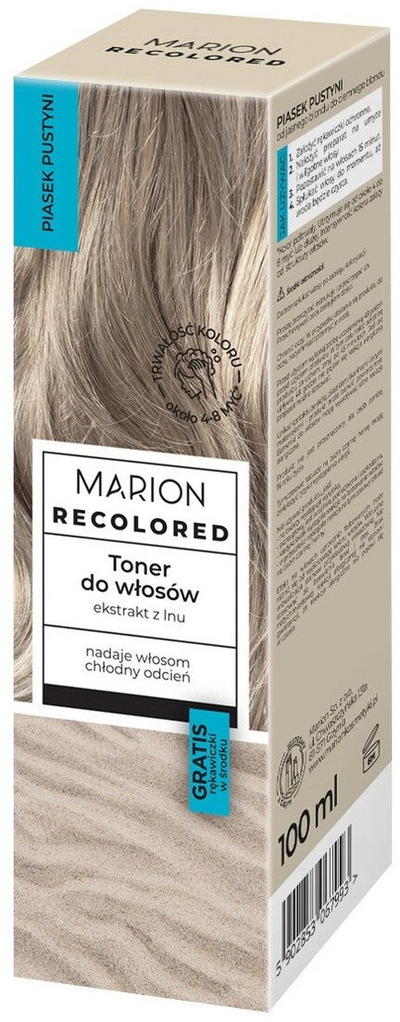 Toner flokësh MARION Recolored Desert Sand, me ekstrakt liri, 100 ml