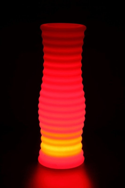 Vazo dekorative Techly për lule, me drita RGB LED, me telekomandë, e bardhë