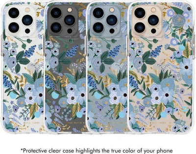 Kapak telefoni Rifle Paper Co Garden Party Blue për iPhone 13 Pro, transparent, i fortë ndaj rënieve, blu