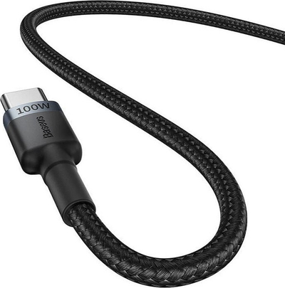 Kabllo USB-C në USB-C Baseus Cafule, 100W, 2m, set me 2 copë, e zezë