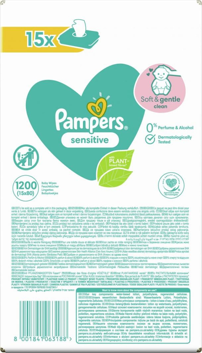 Peceta të lagura Pampers Sensitive 15 pako nga 80 copa