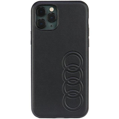 Mbrojtëse telefoni Audi për iPhone 11 Pro, lëkurë, e zezë