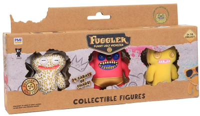 Set figura koleksionuese Fuggler S3 Gold Edition, 3 copë, shumëngjyrëshe