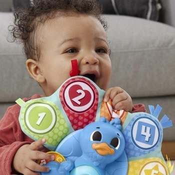 Едукативна играчка Fisher Price Linkimals паун HNN83, интерактивна, со светла и звуци, сина