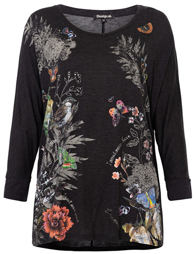 Bluzë Desigual TS Keila Gris Vigore Oscuro 19WWTK65 2043, e zezë M