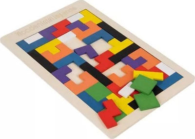 Lojë druri puzzle Kruzzel 22667, Tetris, shumëngjyrëshe