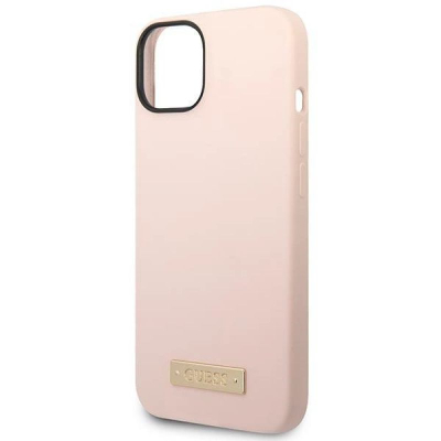Kapak telefoni Guess për iPhone 14 Plus 6.7", silikon, rozë