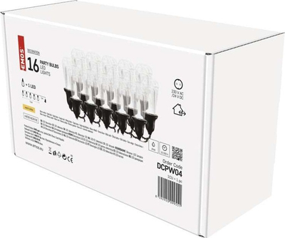 Dekor drita LED Emos Chain Party DCPW04, 16x1 LED, 3.6 m, e bardhë e ftohtë