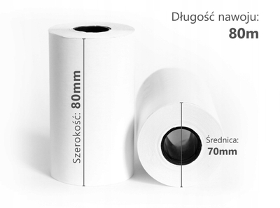Rrotullë termike OFFICE PRODUCTS 80mm x 80m, 6 copë, e bardhë