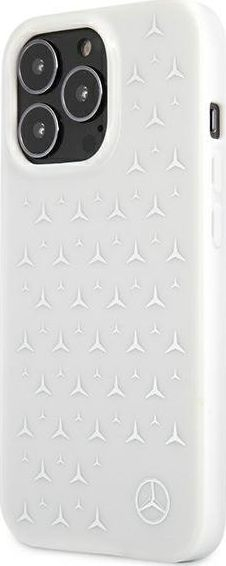 Kapak telefoni Mercedes për iPhone 13 Pro Max, Hardcase, Silver Stars, i bardhë