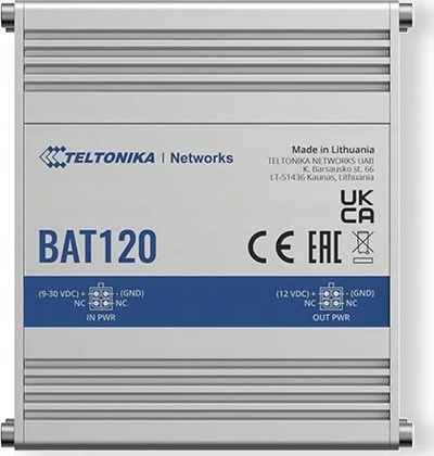 Mini UPS Teltonika BAT120, 12V, 18Wh, ngjyrë argjendtë
