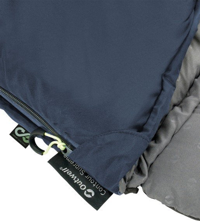Thes fjetje Outwell Contour Lux Left Zip, komod deri në -3°C, poliestër i ricikluar, blu e errët