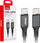 Kabllo karikimi USB AMiO 03903, USB Type C, 2m, 60W, e zezë gri