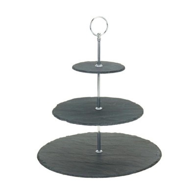 Stendë servirjeje Excellent Houseware, 3 kate, 30 cm, gri