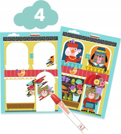 Set kreativ për kalamaj Djeco Cat & Friends, 6 aktivitete, nga 18 muajsh, shumëngjyrësh